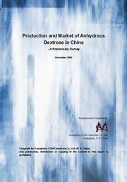 Dextrose Anhydrous Production & Market in China